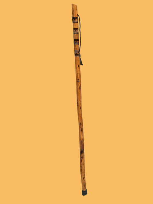 Traditional Lebanese Oak Hiking Stick with Dots Engraving