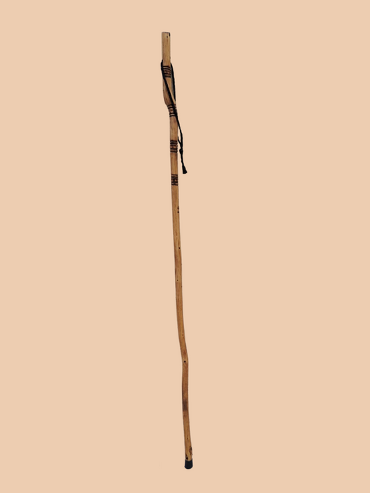 Traditional Lebanese Oak Hiking Stick with Dots Engraving
