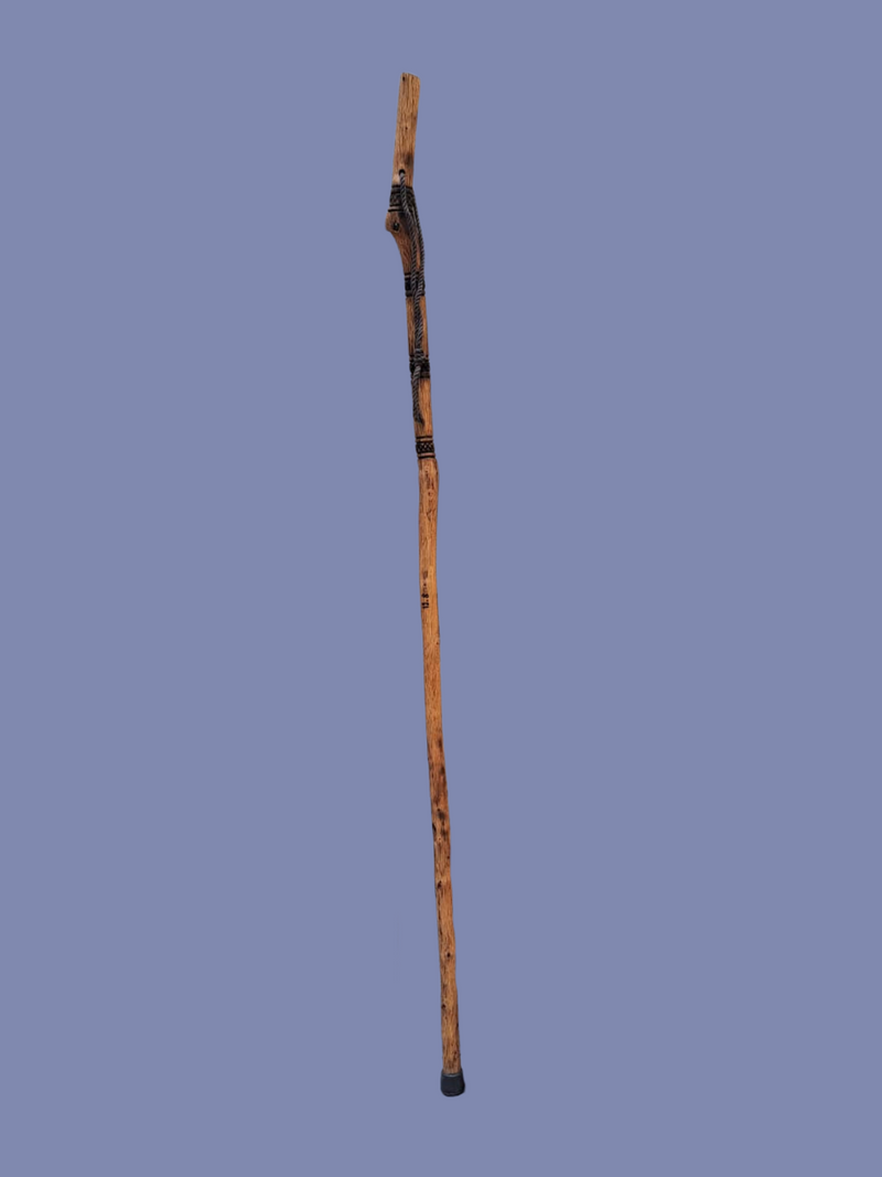 Load image into Gallery viewer, Traditional Lebanese Oak Hiking Stick with Bands X Design
