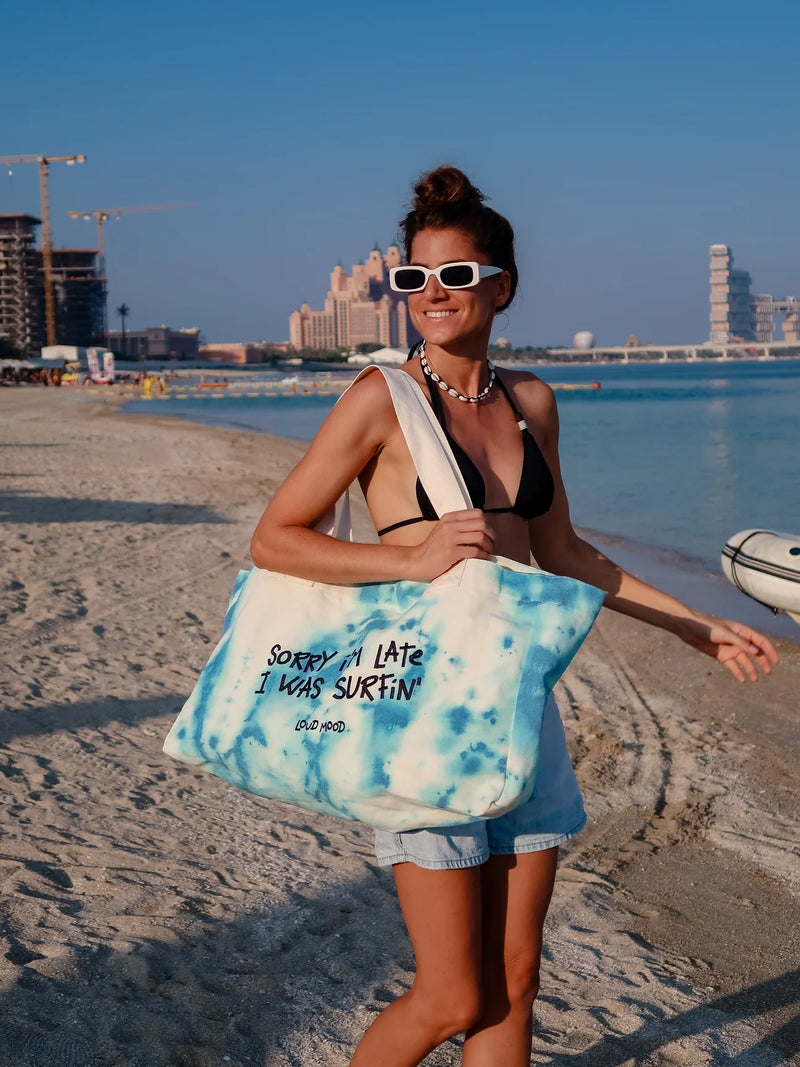 Load image into Gallery viewer, Sorry I&#39;m Late I Was Surfing Tote Bag
