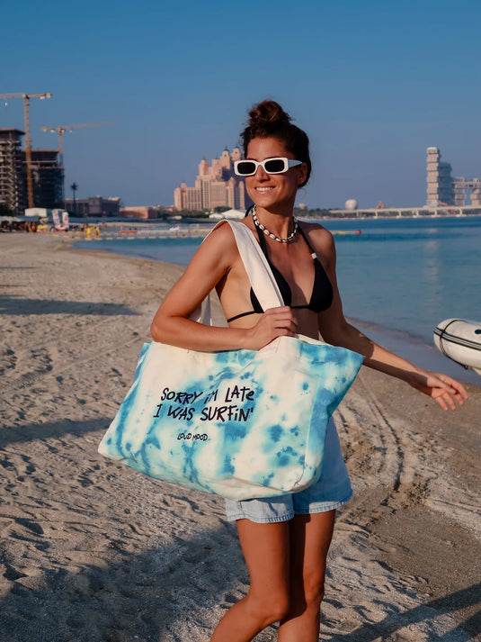 Sorry I'm Late I Was Surfing Tote Bag
