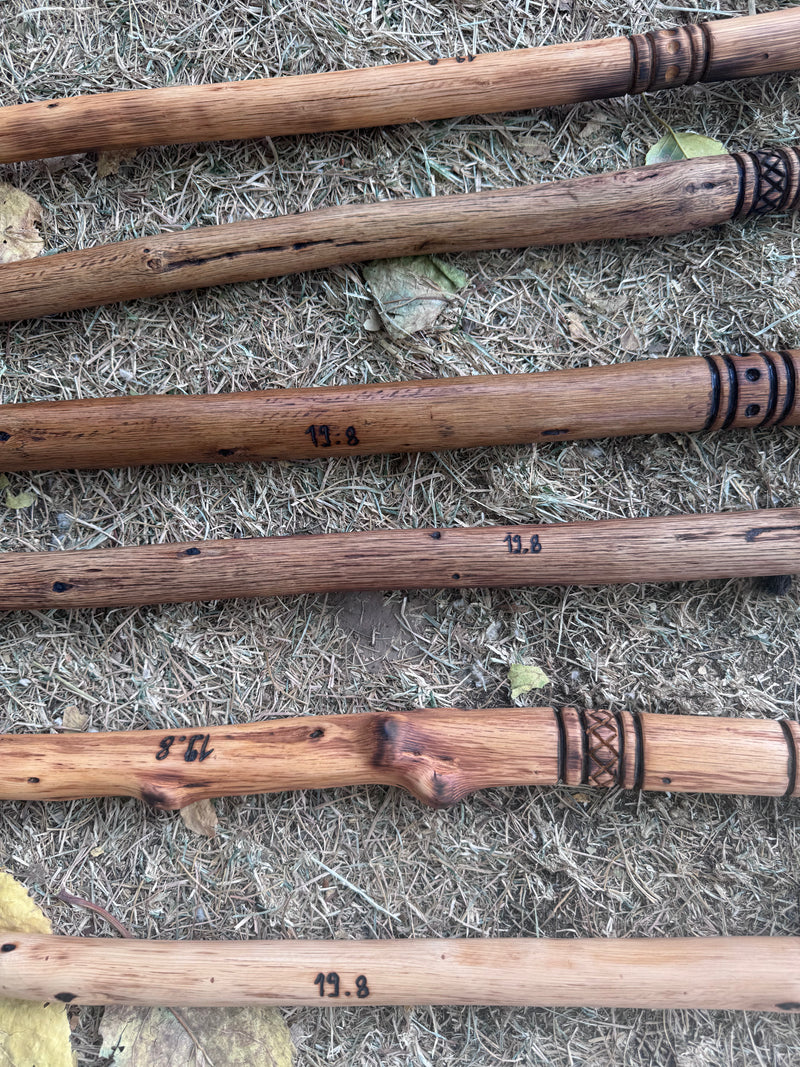 Load image into Gallery viewer, Traditional Lebanese Oak Hiking Stick with Bands X Design
