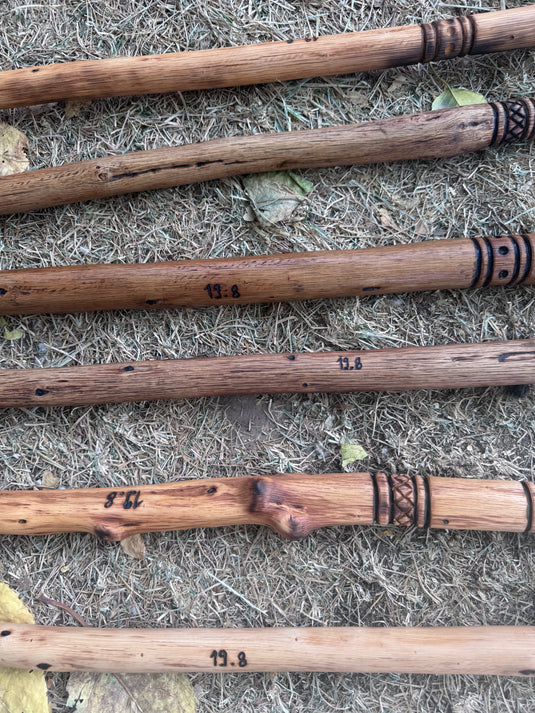 Traditional Lebanese Oak Hiking Stick with Bands X Design