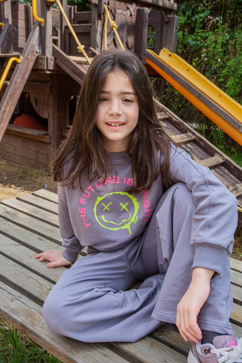 Load image into Gallery viewer, Girl Sweatshirt and Pants Set - The Future is Bright
