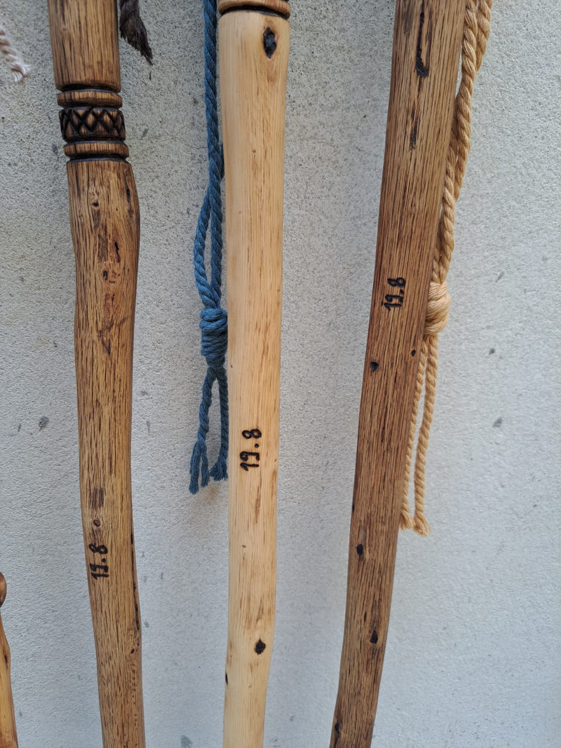 Load image into Gallery viewer, Traditional Lebanese Oak Hiking Stick with Bands X Design
